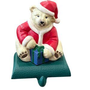 Vintage 1998 Santa Bear Stocking Holder By Eddie Bauer